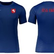 Blaue Sporttrikots mit rotem BSG-Schriftzug